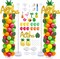 2 Set Pineapple Aloha Balloon Column Stand Kit (Yellow, Light Green, Rose Red, Orange, Green, Pastel Shades) 30 inches, 10 inches